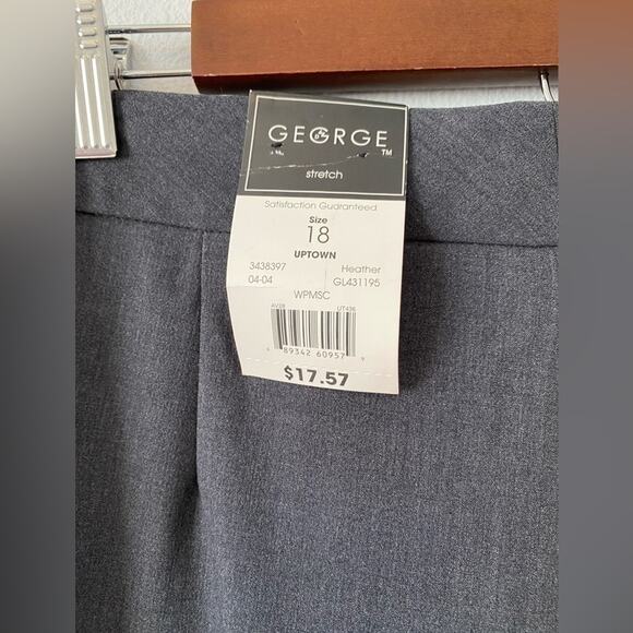 George Women's 18 Uptown Stretch Heather Wide Leg Business Office Career Pants - Picture 7 of 8